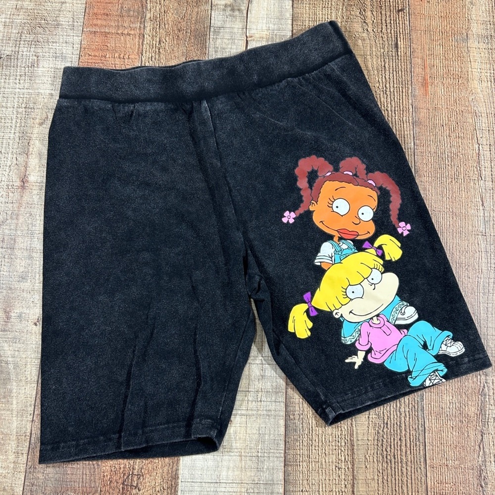 Rugrats Angelica Susie Graphic Lounge Shorts Black 2X Nostalgia Nickeloden